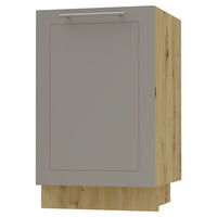 KÜCHENUNTERSCHRANK Kvantum D1D/50 Beige Matt / Eiche Artisan Matt 50 / 50 / 82cm - Beige/Eiche Artisan, Holz/Holzwerkstoff (50/82/50cm) - Feldmann-Wohnen