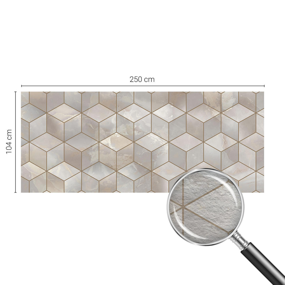 FOTOTAPETE 250x104 cm - Geometrisches Mosaik - Grau, Textil (250/104cm) - Wallfluent