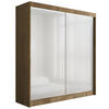 KLEIDERSCHRANK PEKA mit LED - 200 cm - Eichefarben|Weiß - Eichefarben/Weiß, Holzwerkstoff (200/215/61cm) - ALTDECOR