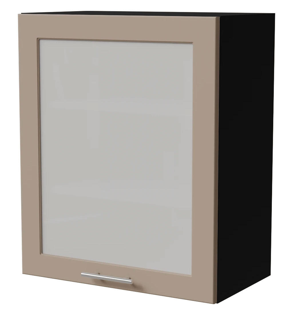 KÜCHENHÄNGESCHRANK Brerra W2S/60 Schwarz / RAL 1019 graubeige Matt 60 / 32,5 / 72cm - Graubraun/Schwarz, Holz/Holzwerkstoff (60/72/32.5cm) - Feldmann-Wohnen