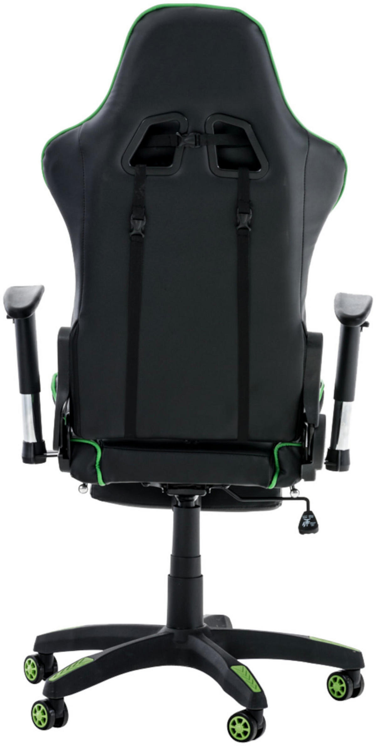 BÜROSTUHL Racing Turbine mit Fußablage, Schwarz/Grün - Grün, Kunststoff/Textil (67/142/58cm) - TPFLiving