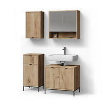BADMÖBEL-SET ATERNO Viking Oak 4 Teile - Eiche Wotan, Holzwerkstoff (70/63/45cm) - Livinity®
