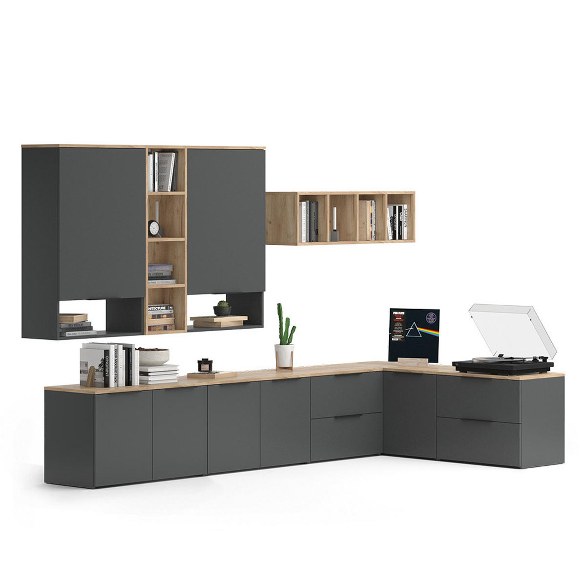 NÁSTĚNNÁ SKŘÍŇKA Wido Antracit - Sonoma dub/antracitová, kompozitní dřevo (80/50/40cm) - Vicco