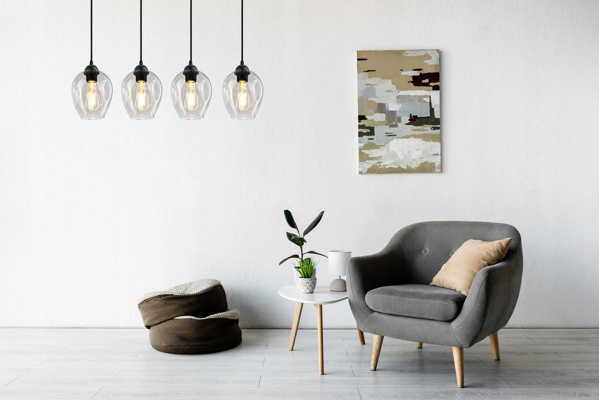 PENDELLEUCHTE Hegel - Transparent/Schwarz, Glas/Metall (15/65/80cm) - kiki design