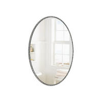 OVALER Wandspiegel 100x65x3cm in Silber mit antikem Eisenrahmen Für Bad, Schlafzimmer, Wohnzimmer - Silberfarben, Glas (3/100/65cm) - Modfu