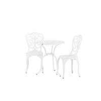 CAFÉ-SET, Nandin, Tisch Weiß, Metall, 60 x 60 x 73 cm, 3-teilig - Weiß, Metall - ebuy24
