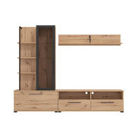 TV-WAND - 229.5 x 35 - holz - naturfarben hell Dublin - Naturfarben, Glas/Holz (229.5/183/35cm) - Vente-Unique