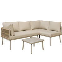 GARTENMÖBEL 120x60x72cm beige aus Eisen und mit Kissen - Beige, Metall - Modfu