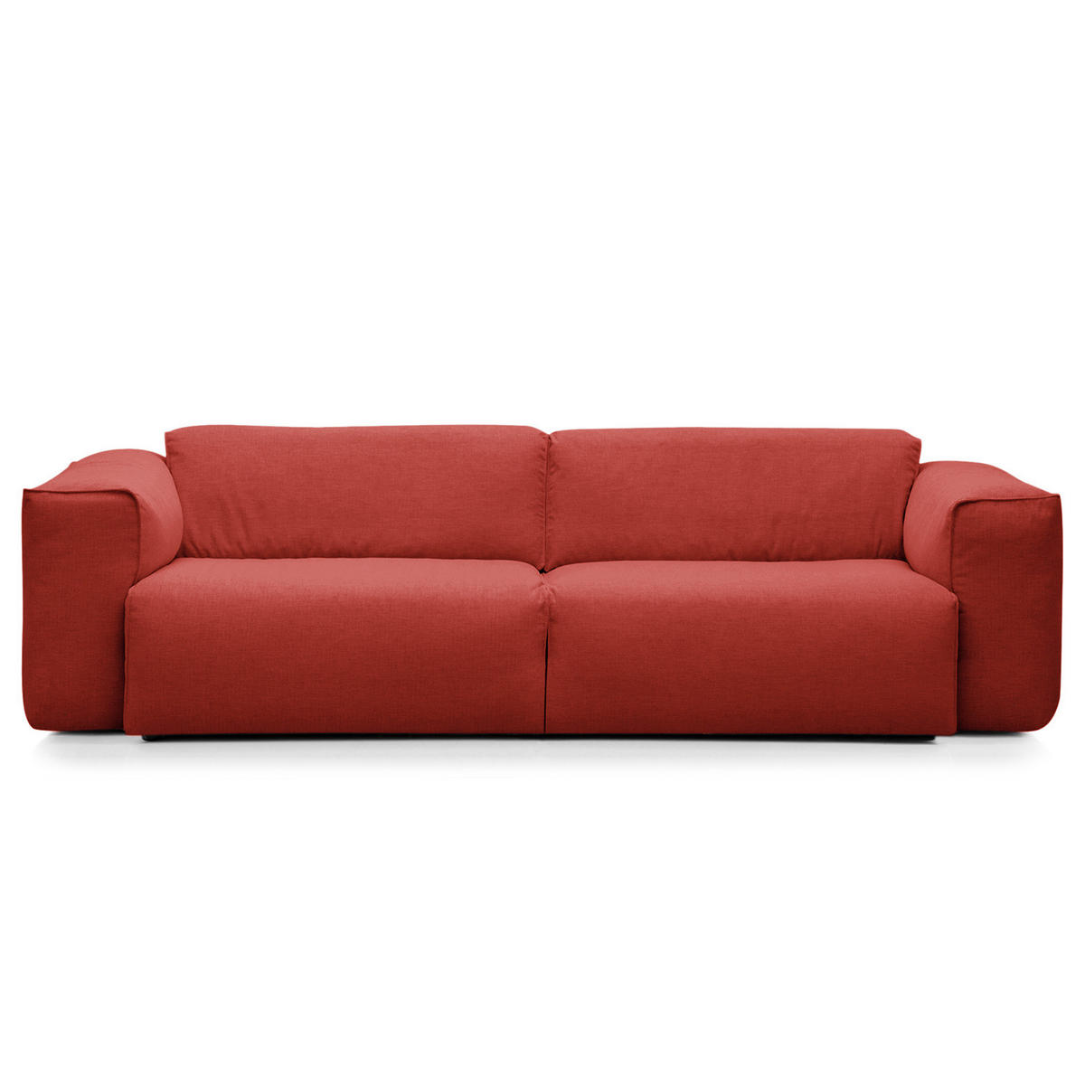 3-SITZER SOFA - Rot/Schwarz, Kunststoff/Textil (251/71/102cm) - home24