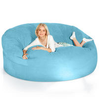RIESEN-SITZSACK XXL JUMBO Velours 6ft - Hellblau, Textil (180/120/180cm) - Green Bean