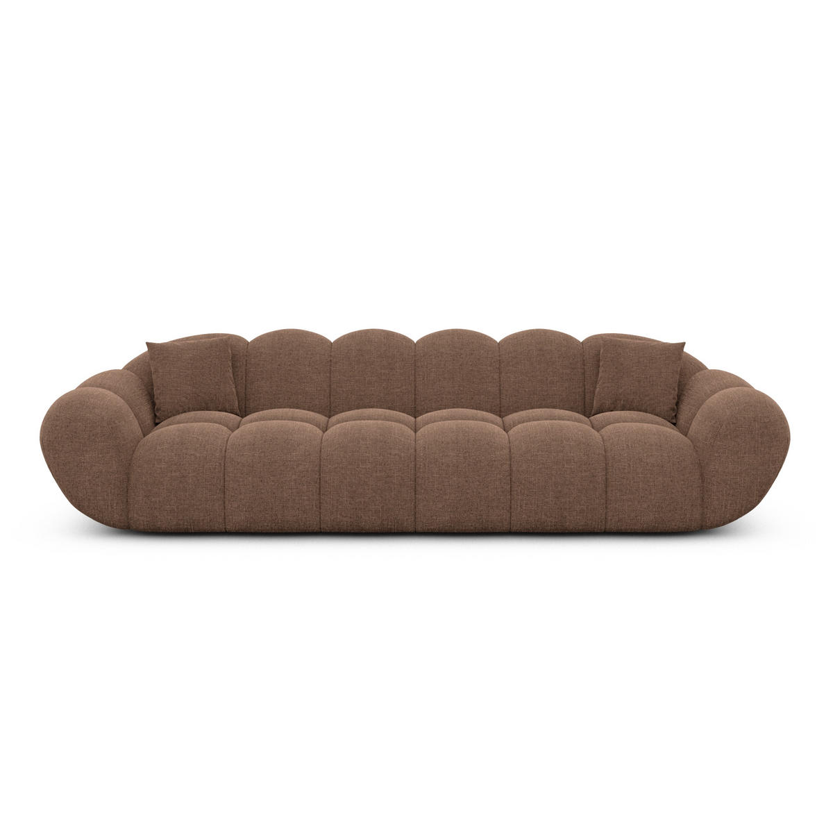 4-SITZER-SOFA Liva Braun Strukturstoff - Braun, Textil (265/70/93cm) - VAROYAL