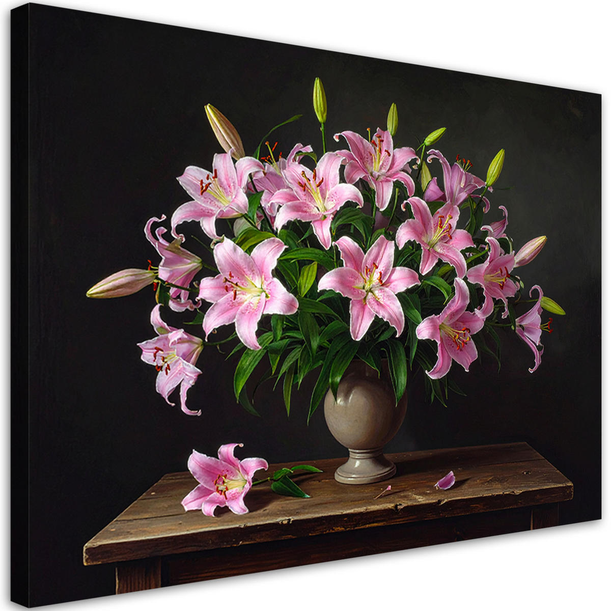 LEINWANDBILD Blumen 90x60cm - Rosa, Textil (90/60cm) - Feeby