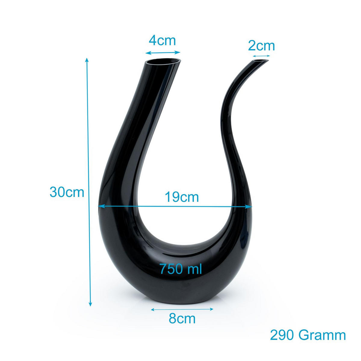 WEINKARAFFE Dekanter - Schwarz, Glas (0.75L) - Intirilife