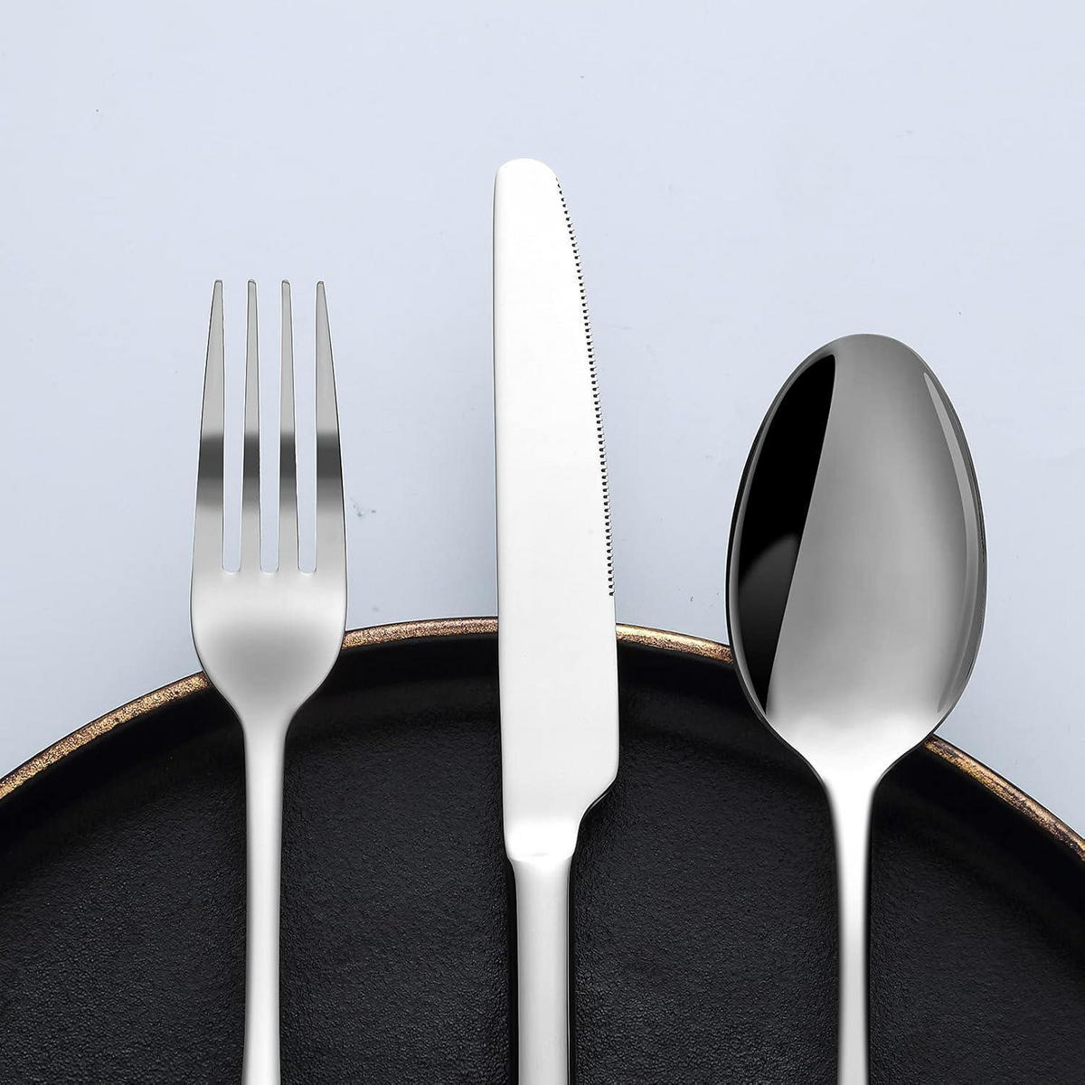 BESTECKSET 30-teilig für 6 Personen Edelstahl poliert - Silberfarben, Metall
