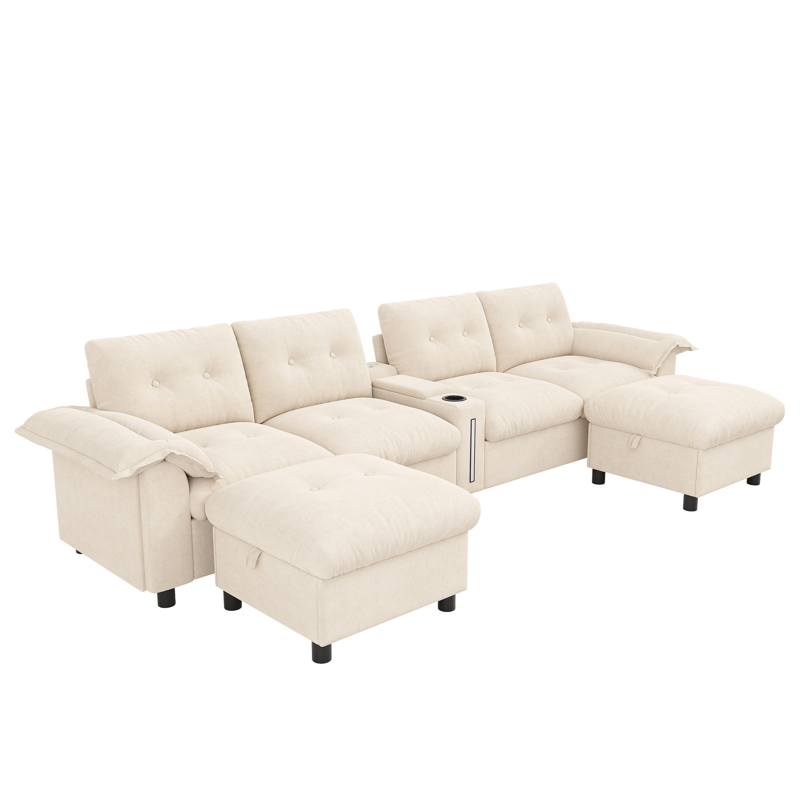 ComfortXL Wohnlandschaft Beige 312x82x142 cm