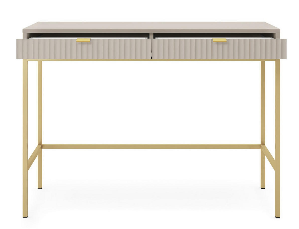 KONSOLE Kaschmir NEW Mit Goldfarbenen Beinen - Beige, Holzwerkstoff (104/104/77cm) - Sepro Meble