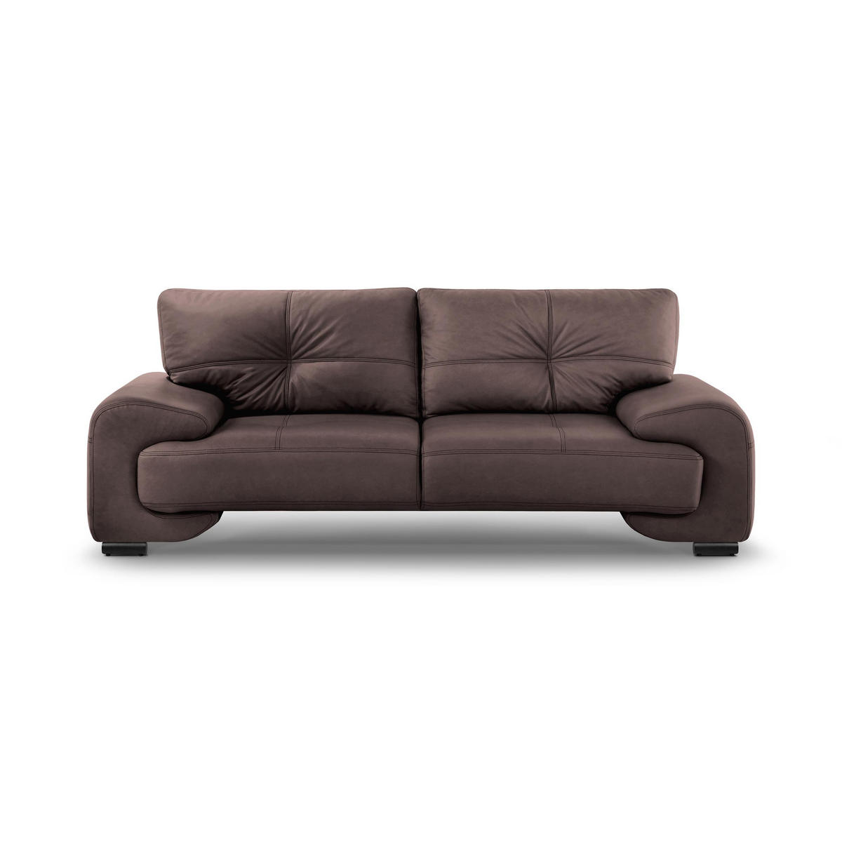 3-SITZER SOFA Omega aus Kunstleder, Dunkelbraun - Dunkelbraun/Schwarz, Leder (225/88/98cm) - Beautysofa