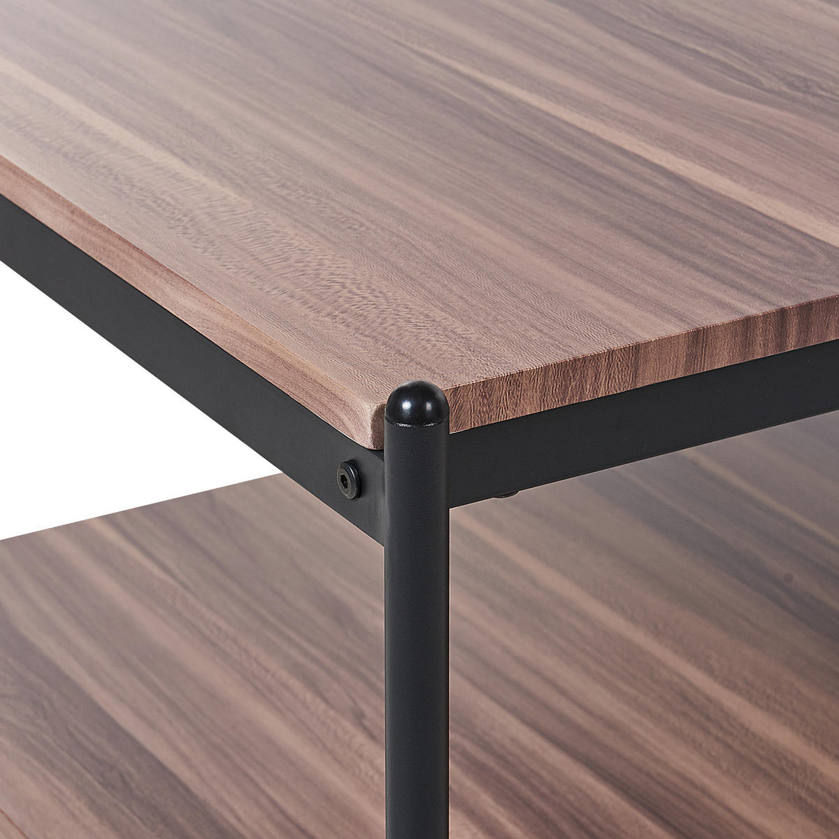 COUCHTISCH dunkler Holzfarbton/schwarz rechteckig Avoca - Dunkelbraun/Schwarz, Holzwerkstoff (52/100/45cm) - Beliani