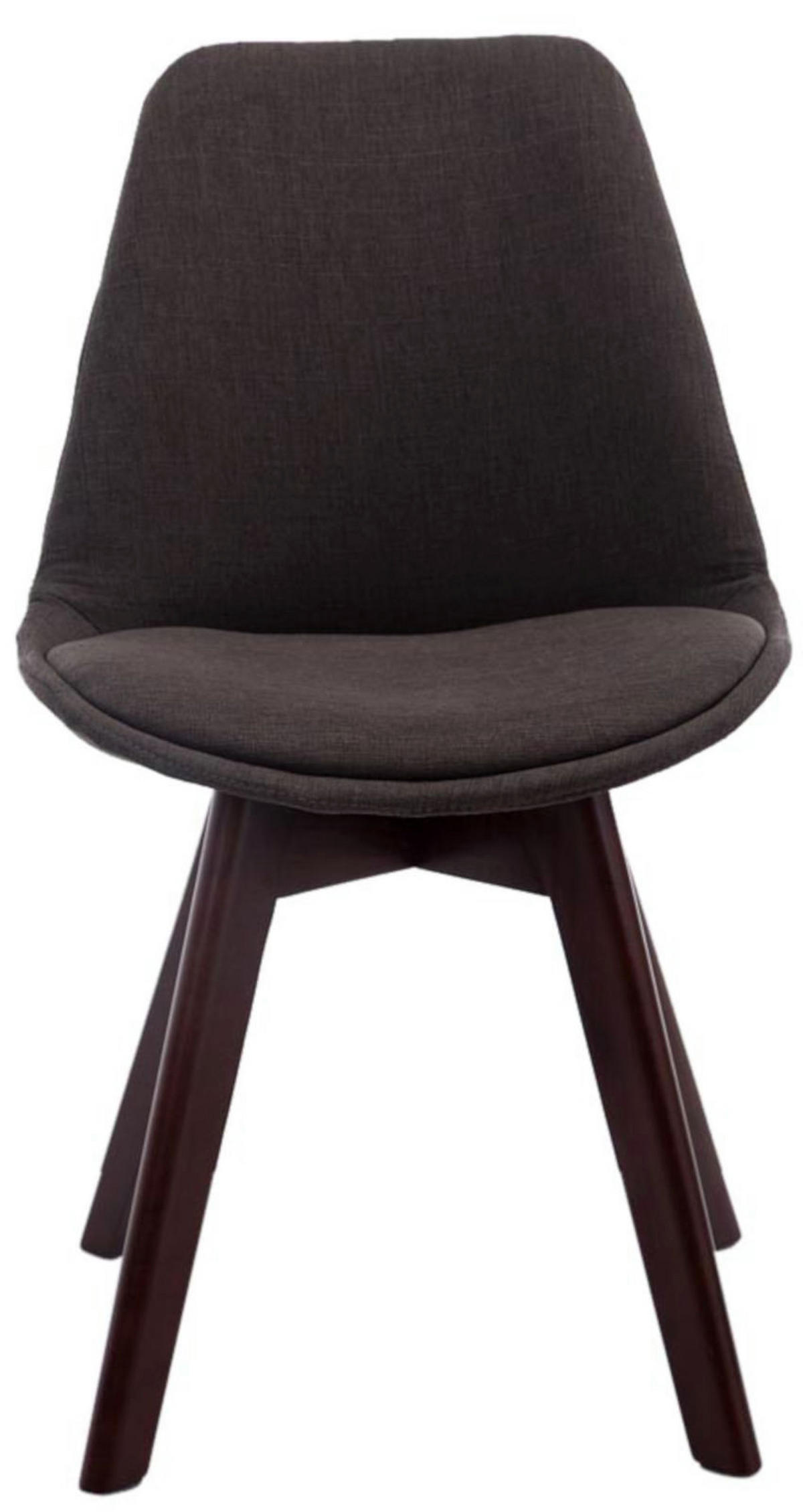 STUHL 4er Set Stoff dunkelgrau - Dunkelgrau/Walnussfarben, Holz/Textil (48/84/55cm) - CLP