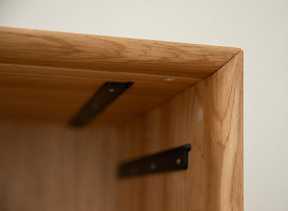 LOWBOARD Modern Loft Eiche Natur 200 / 50 / 52cm - Eichefarben/Schwarz, Holz (200/52/50cm) - Feldmann-Wohnen