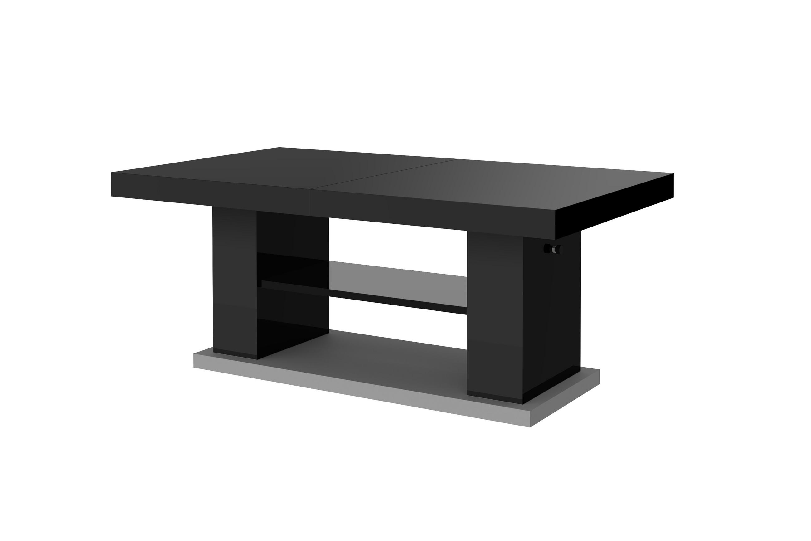 COUCHTISCH rechteckig Schwarz Hochglanz 120/50/70 cm - Schwarz Hochglanz, Holzwerkstoff (70/120/50cm)