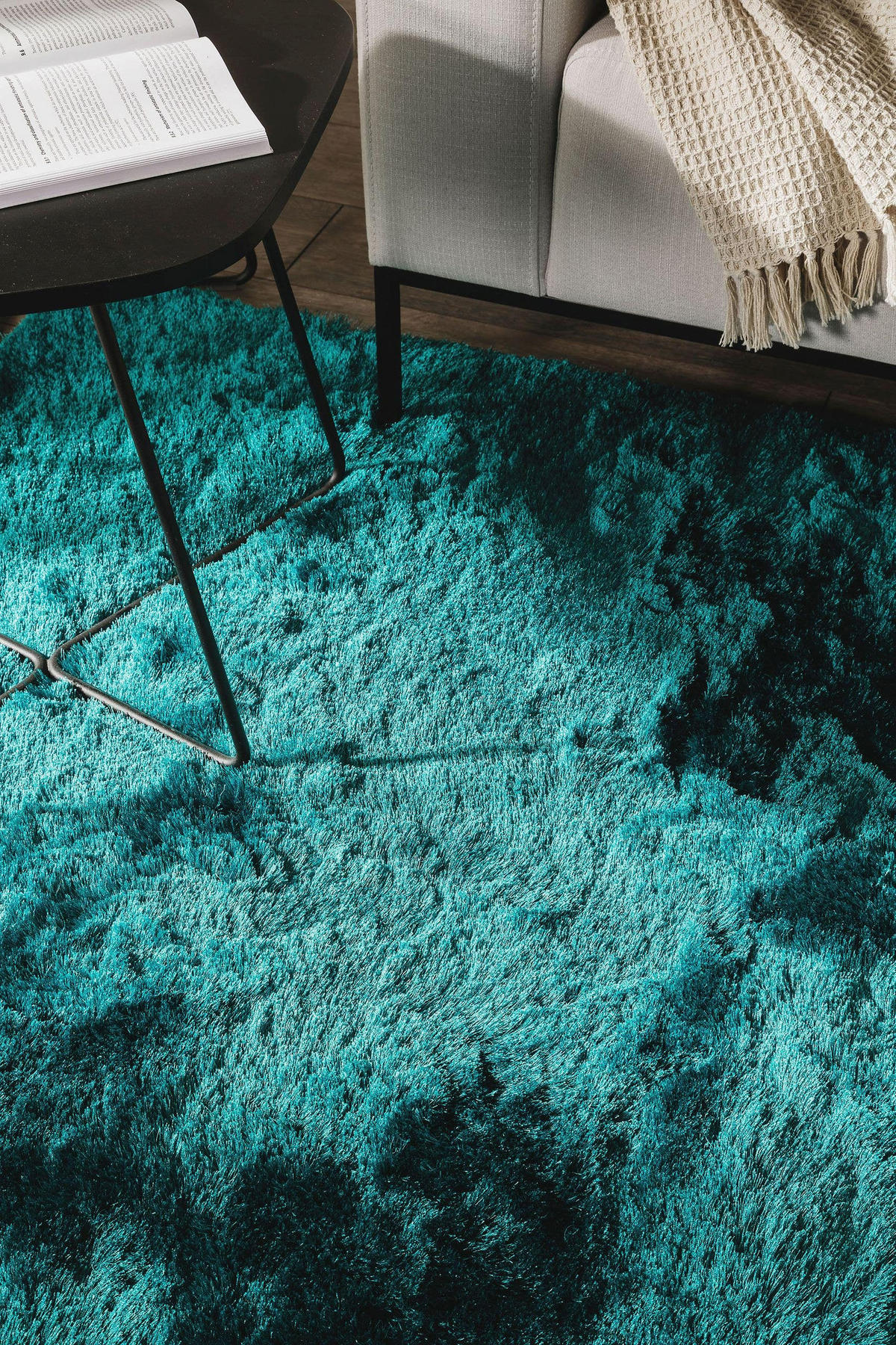 HOCHFLORTEPPICH Whisper Türkis 200x290 cm - Türkis, Textil (200/290cm) - benuta Nest