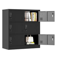 KOMMODE 90/100/40 cm Schwarz aus Metall mit 6 Türen - Schwarz, Metall (40/100/90cm) - OKMYHOME