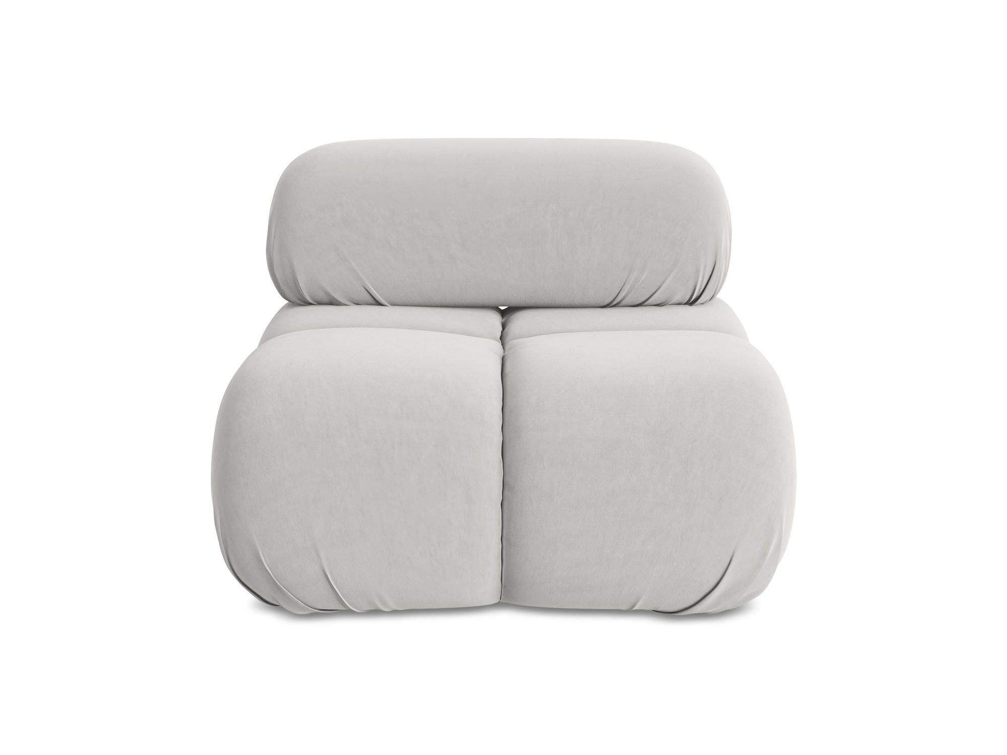 SESSEL Samt Stoff Grau - Silberfarben/Schwarz, Kunststoff/Textil (96/70/95cm) - Makamii