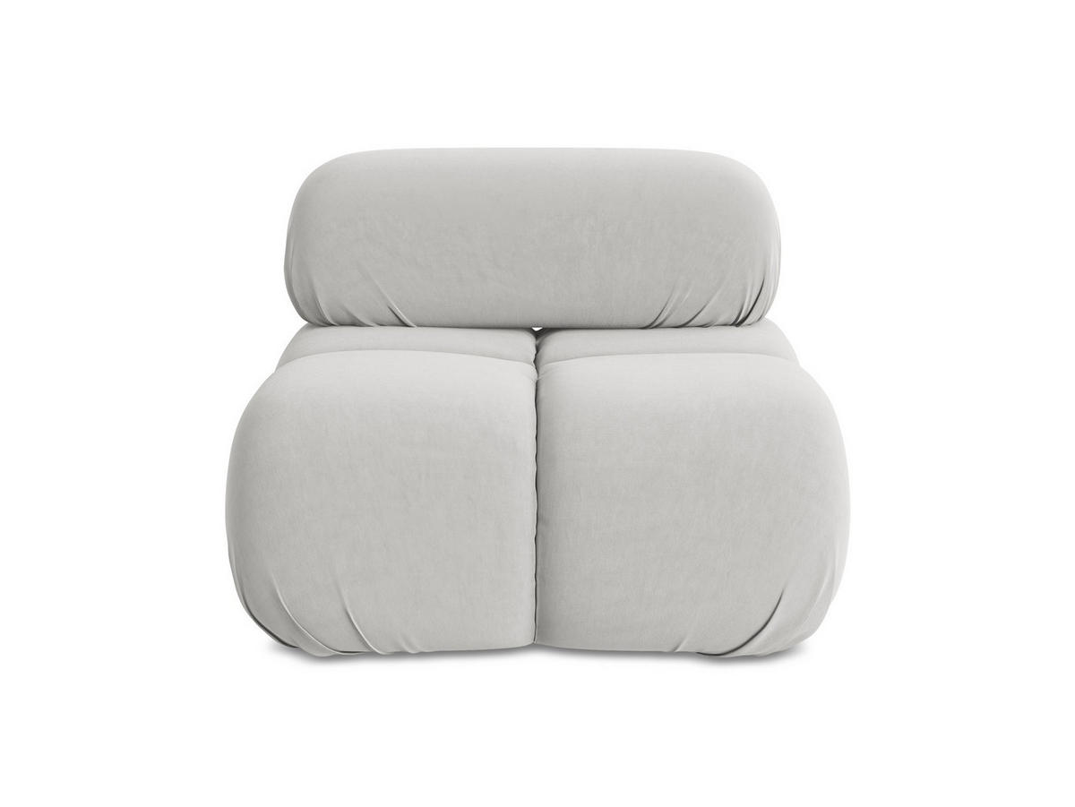SESSEL Samt Stoff Grau - Silberfarben/Schwarz, Kunststoff/Textil (96/70/95cm) - Makamii