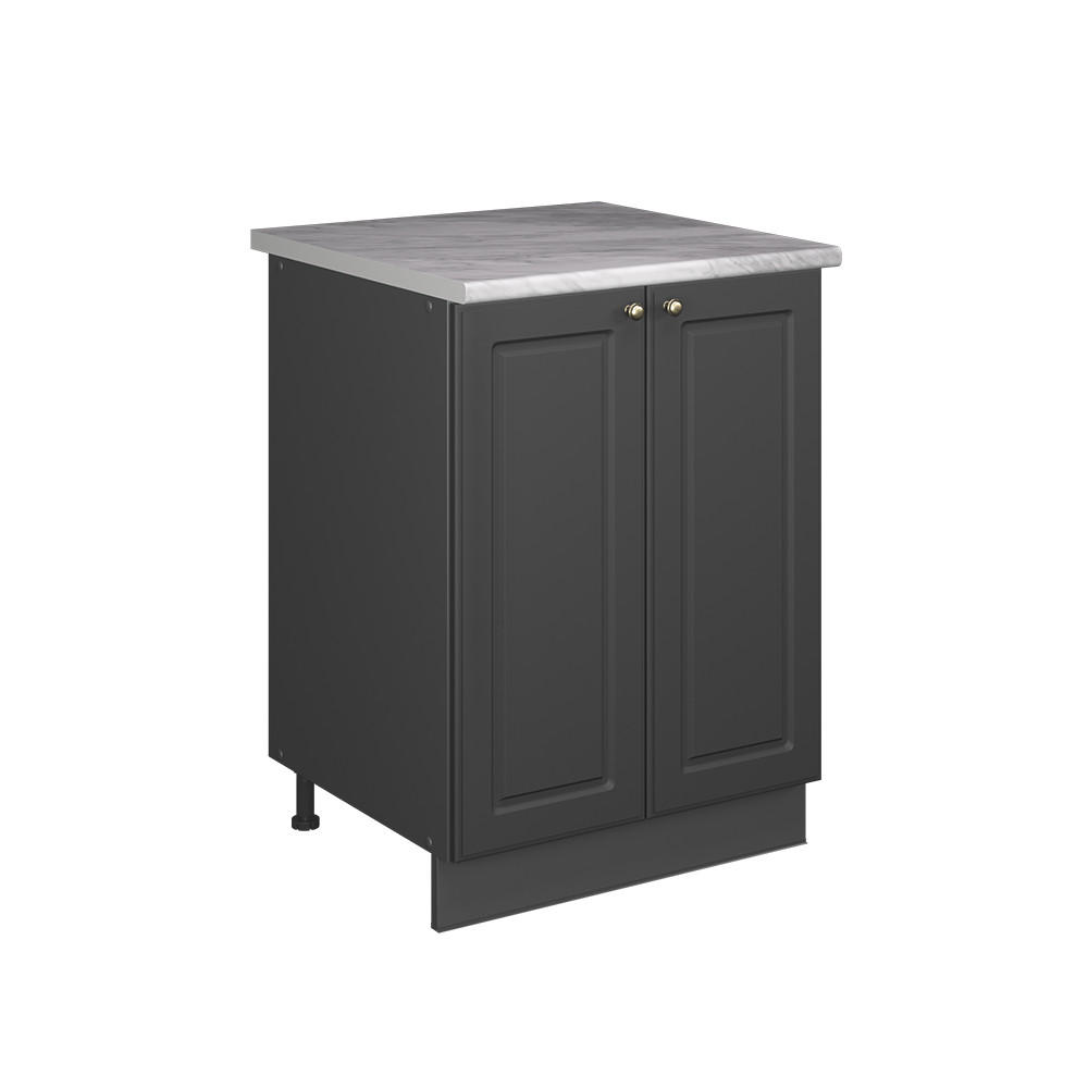 SPÜLENUNTERSCHRANK Fame-Line, Anthrazit-Gold Landhaus/Anthrazit, 60 cm - Anthrazit, Holzwerkstoff (60/82/60cm) - Vicco