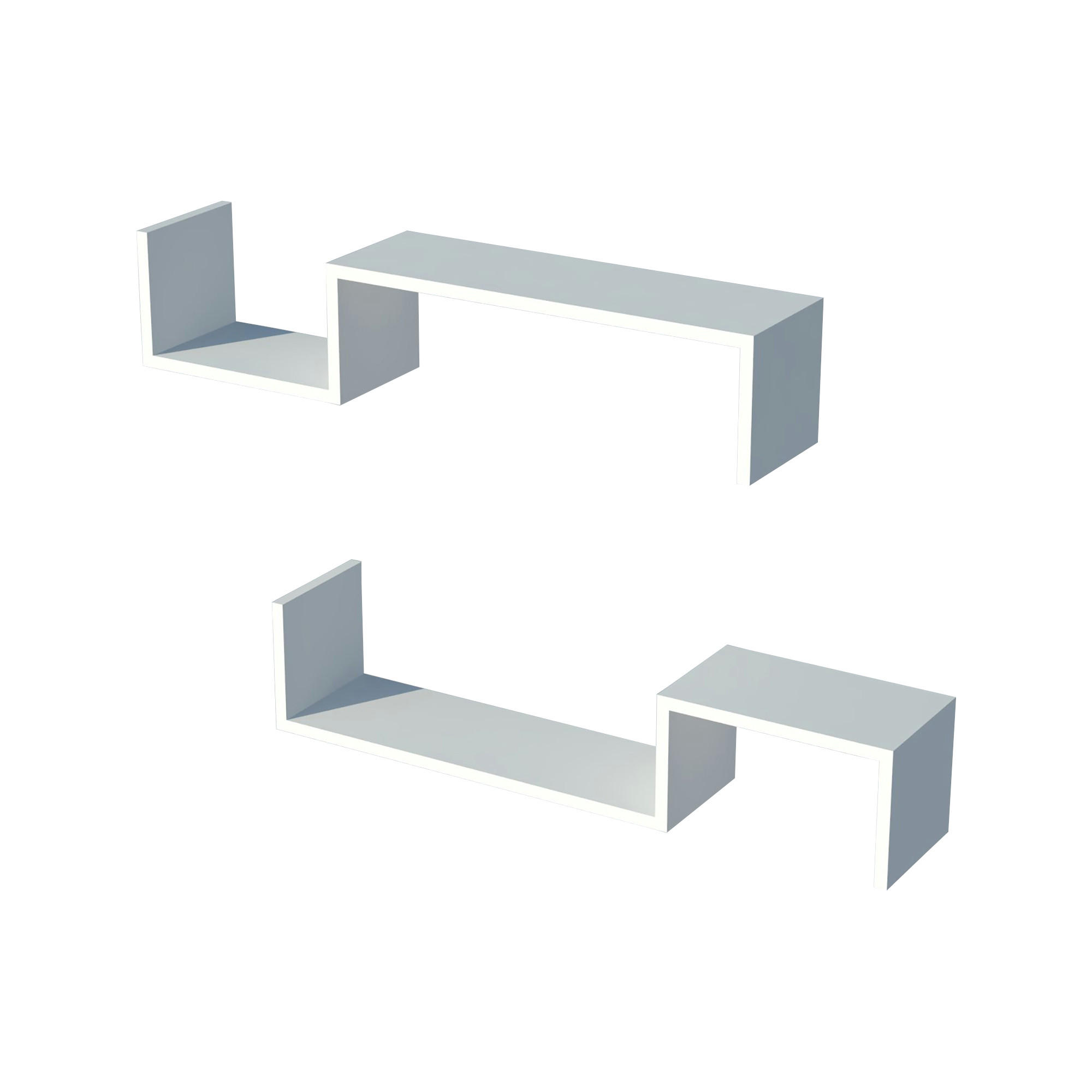 WANDREGAL-SET 2 TLG. Gram - Weiß, Holzwerkstoff (95.4/19.5/19.5cm) - [en.casa]