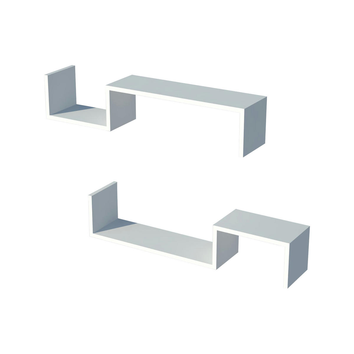 WANDREGAL-SET 2 TLG. Gram - Weiß, Holzwerkstoff (95.4/19.5/19.5cm) - [en.casa]