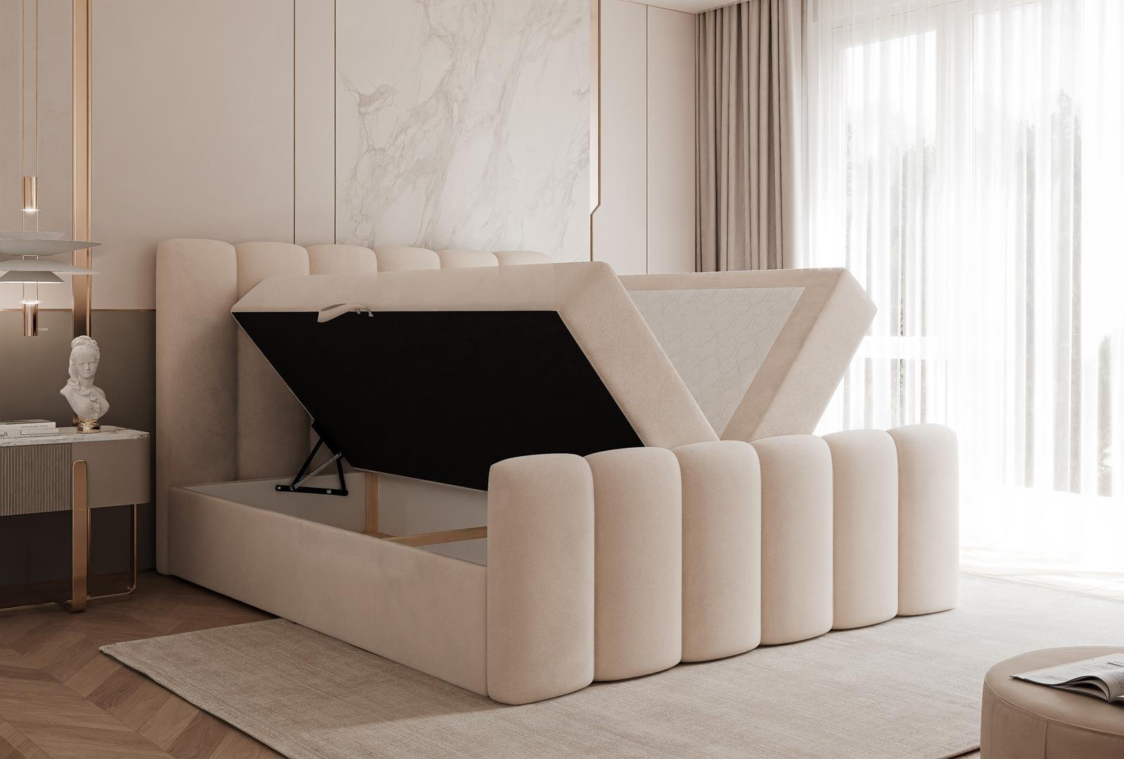 Thumbnail - Compleo24 Boxbett, Beige, Holzwerkstoff, Rechteckig, 180x200 cm, Schlafzimmer, Betten, Boxspringbetten