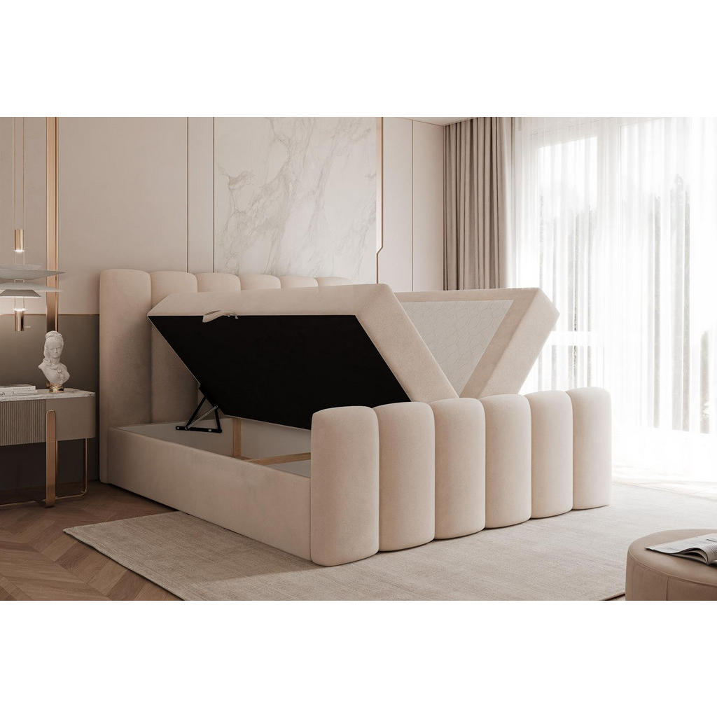 Thumbnail - Compleo24 Boxbett, Grau, Holzwerkstoff, 200x200 cm, Schlafzimmer, Betten, Boxspringbetten