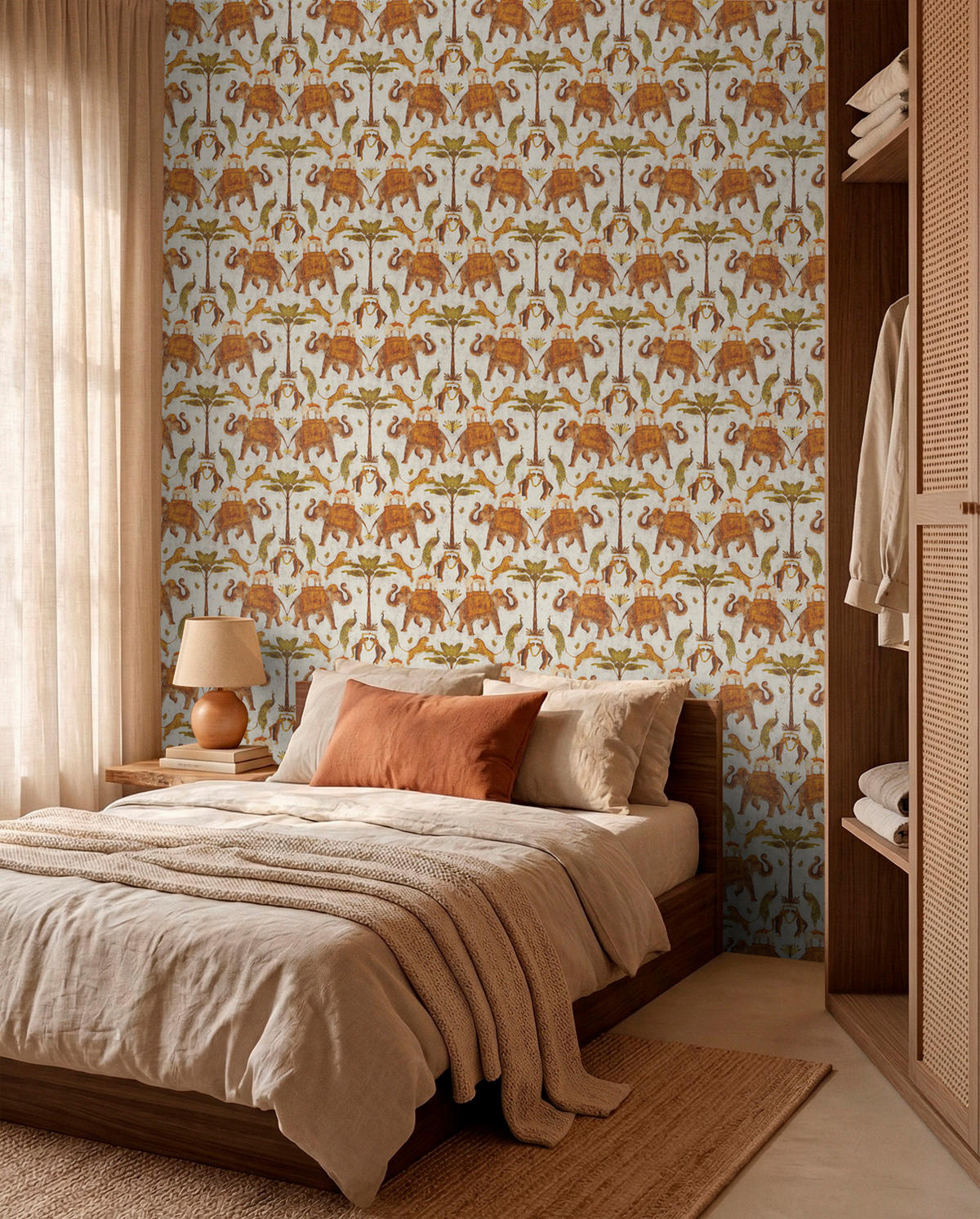 TAPETE Elefanten 53 cm x 10 m - Beige, Papier (53/1000cm) - Sanders & Sanders