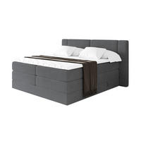 BOXSPRINGBETT mit Matratze H3/H4 - EVON KING - 140x200 cm Dunkelgrau - Graphitfarben, Holzwerkstoff (140/200cm) - ALTDECOR