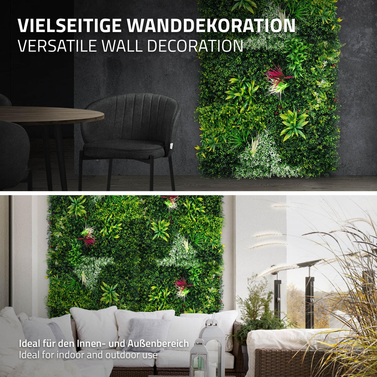 KUNSTPFLANZEN WANDPANEEL Tropical Glow 100x100 cm Grün aus Kunststoff - Dunkelgrün, Kunststoff (100/100/16cm) - ECD-Germany