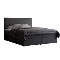 BOXBETT 140x200 cm mit Topper - Schwarz, Holzwerkstoff/Textil (140/200cm) - Idohome