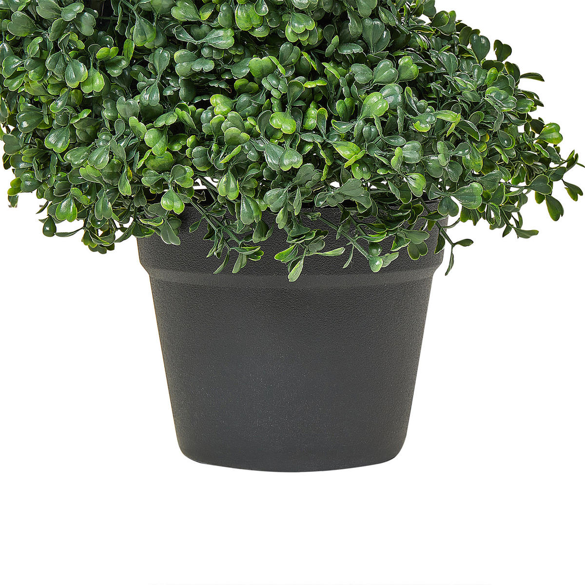 UMETNA RASTLINA v cvetličnem loncu 120 cm zelena/črna Boxwood Spiral Tree - črna/zelena, umetna masa (120cm) - Beliani