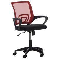 DREHSTUHL Microfaser rot - Rot/Schwarz, Kunststoff/Textil (62/84/50cm) - CLP