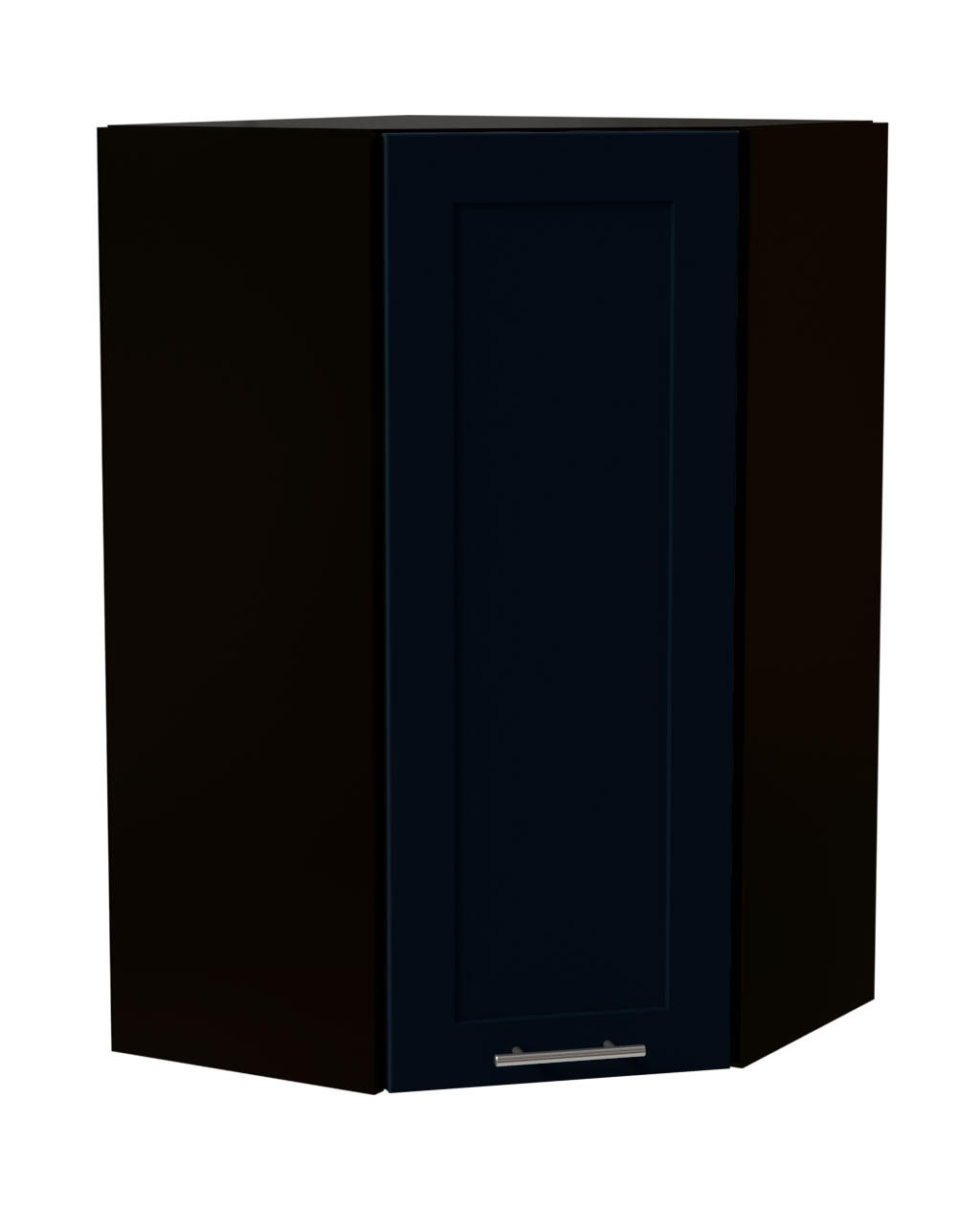 HÄNGESCHRANK Oslo W4/10/60 Schwarz / Indigo Matt 60 / 60 / 96cm - Schwarz/Dunkelblau, Holz/Holzwerkstoff (60/96/60cm) - Feldmann-Wohnen