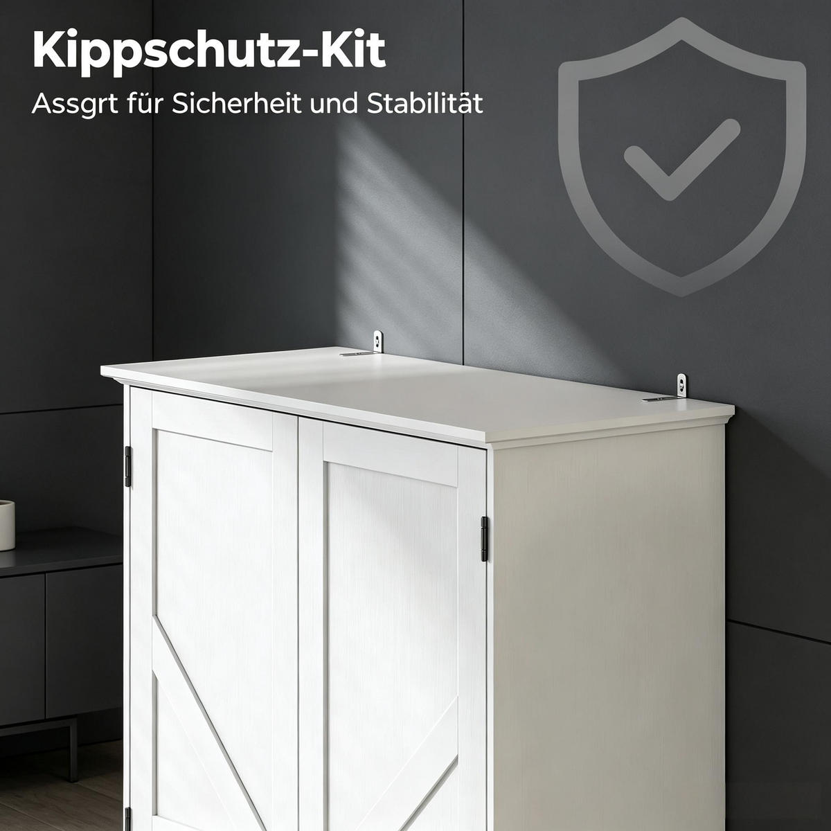 HIGHBOARD DE-38827 80/39,5/184,5 cm 2 Türen und 2 Schubladen Weiß - Weiß, Holzwerkstoff (80/184.5/39.5cm) - ComfortXL