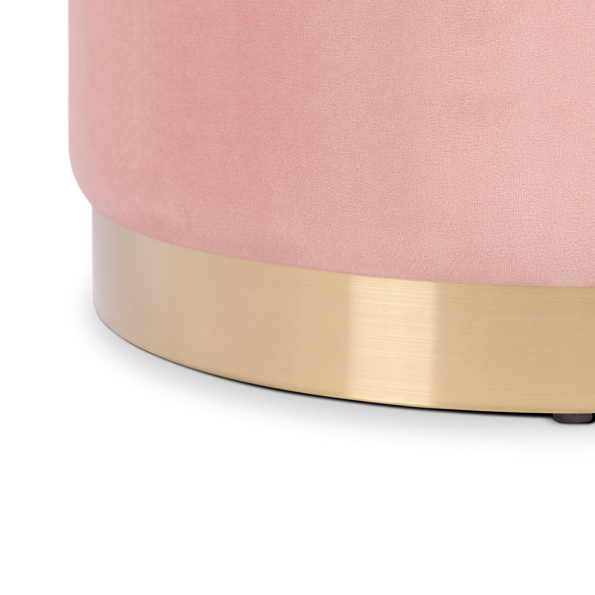 SITZPUFF Charlotte I Samt in Puderrosa und goldfarbenes Metall - Pink, Holzwerkstoff/Textil (35/43/35cm) - Sicaan