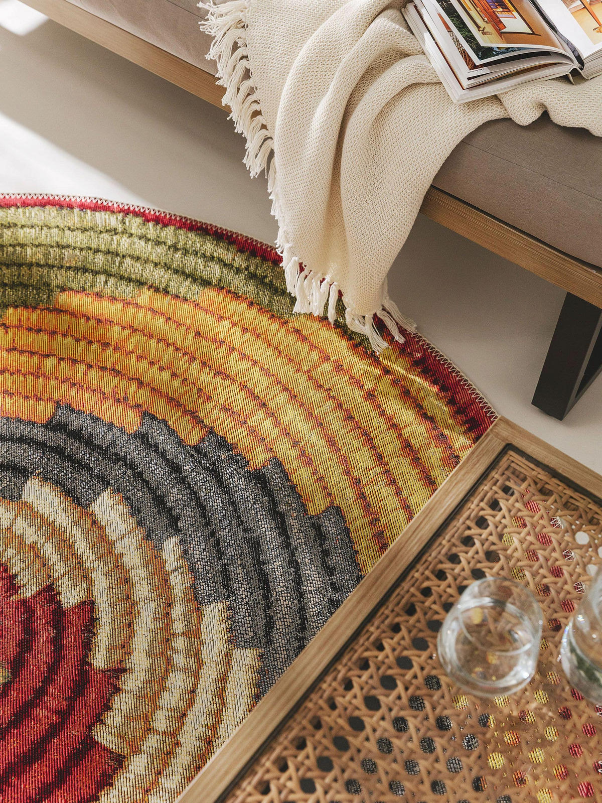 OUTDOORTEPPICH rund Kenya Multicolor ø 160 cm rund - Multicolor, Textil (160/160cm) - benuta Nest