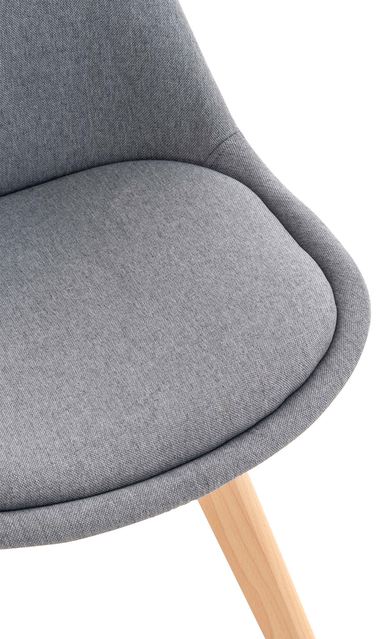 STUHL Stoff hellgrau - Eukalyptusholzfarben/Hellgrau, Holz/Textil (49/83/50cm) - CLP