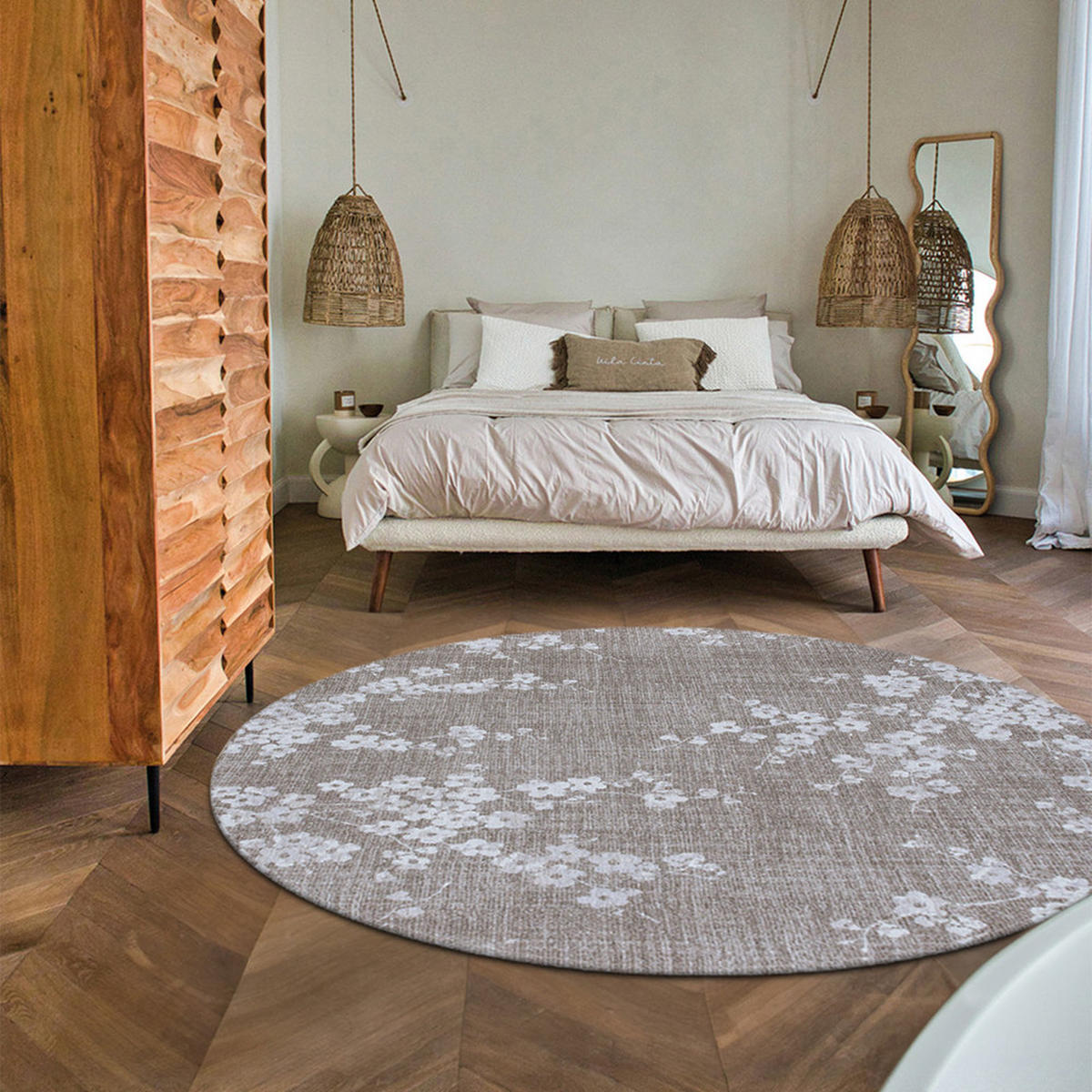 TEPPICH Morning Mist Sakura 240/240 cm - Grau, Textil (240/240cm) - Louis De Poortere