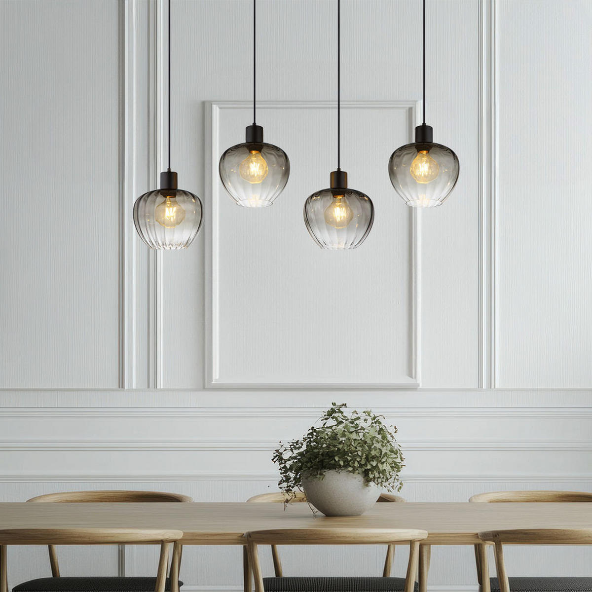 HÄNGELEUCHTE Glas Rauchfarben Schwarz - Grau, Glas (108/24/120cm) - Nowa