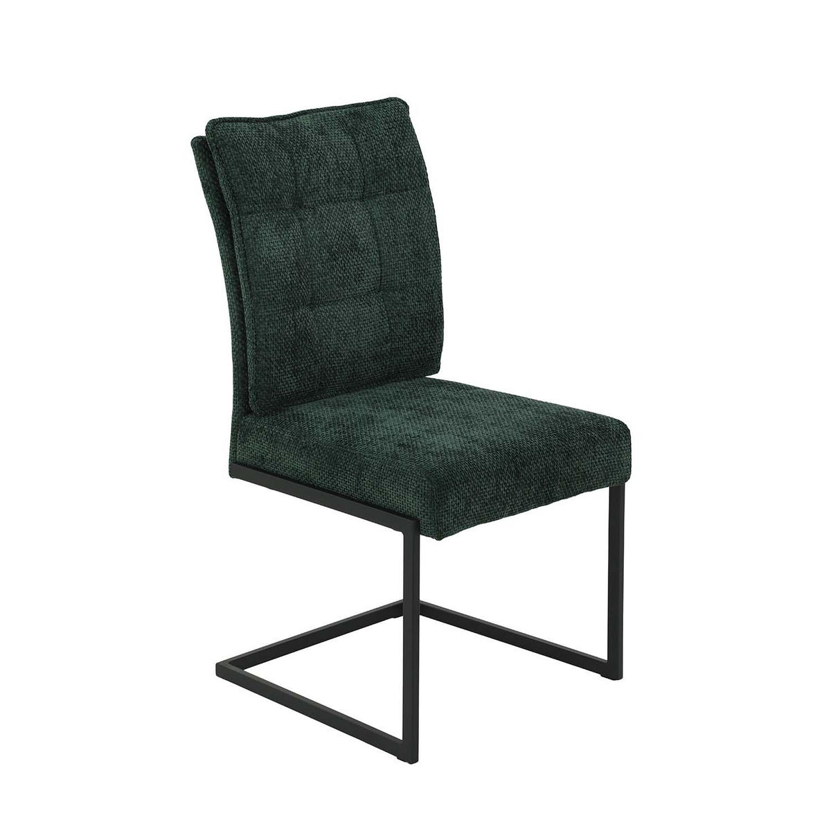 SCHWINGSTUHL 2 Stück Olivia - Grün - Dunkelgrün/Schwarz, Textil/Metall (52/98/49cm) - Hela Vertriebs GmbH