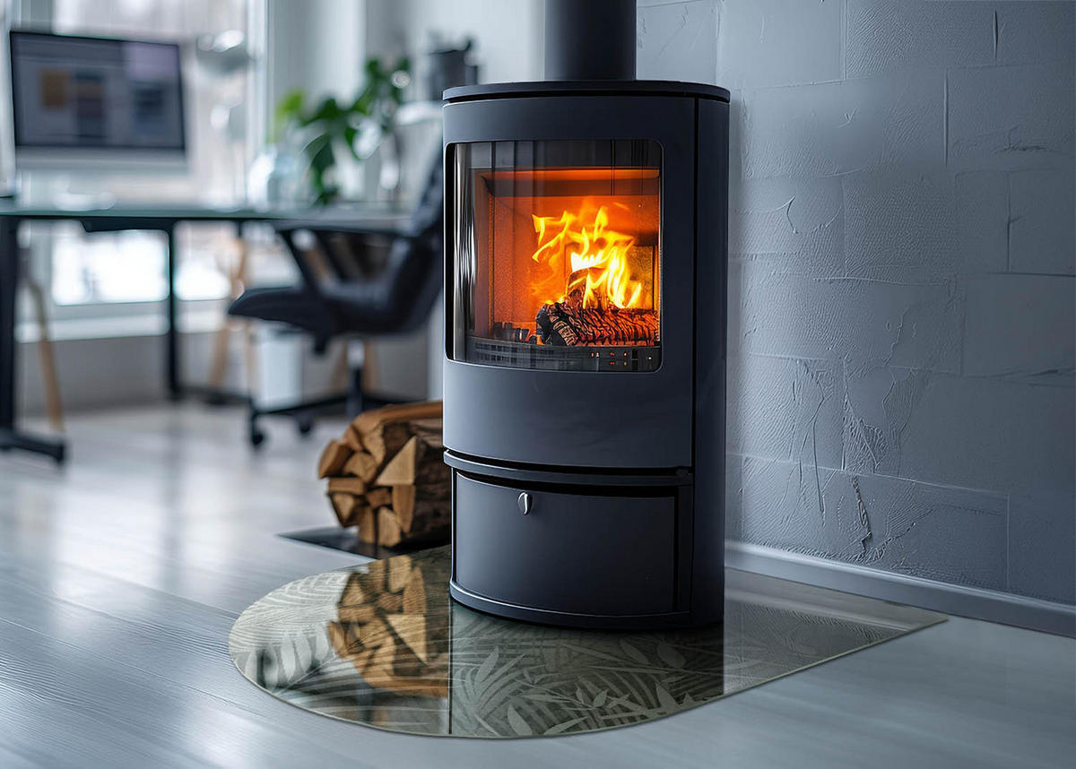 GLASPLATTE für Kamin 80x70 cm - Grün, Glas (80/70/0.4cm) - TULUP