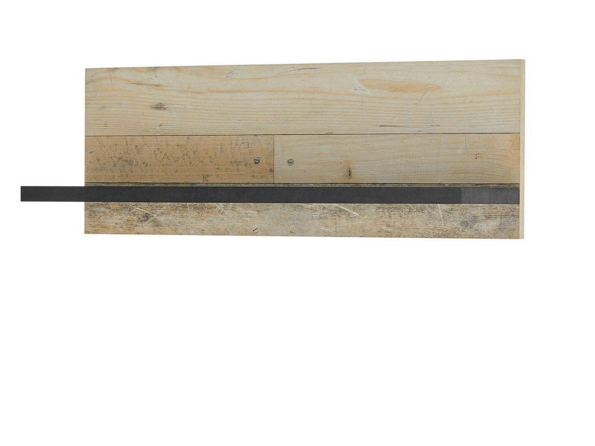 WANDREGAL Used Wood hell, anthrazit, Küchenregal 90 cm - Anthrazit/Naturfarben, Holzwerkstoff (90/30/21cm) - Furn.Design